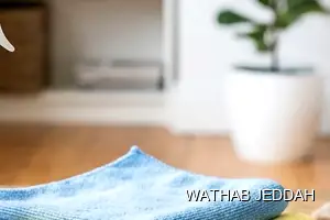 Wathab Jeddah team performing Curtain Cleaning in Al Sanabil, Jeddah