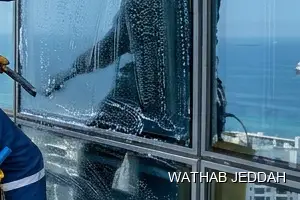 Glass Facade Cleaning results after completion in Al Andalus, Jeddah