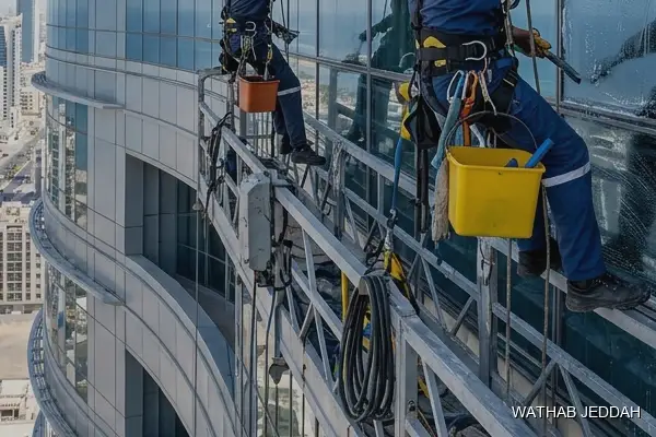 Glass Facade Cleaning in Al Hamra, Jeddah - Wathab Jeddah Cleaning Services
