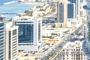Wathab Jeddah team performing Glass Facade Cleaning in Al Jamiah, Jeddah
