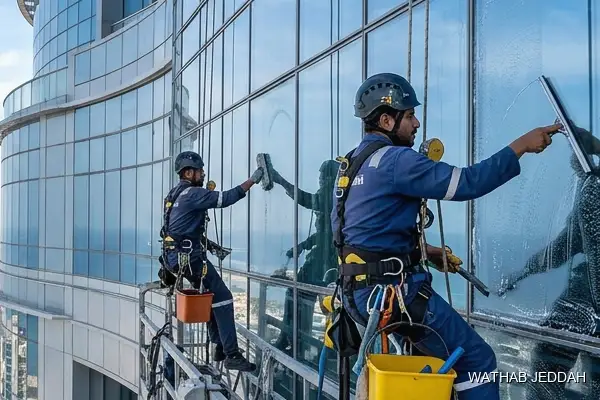 Glass Facade Cleaning in Al Khalidiyah, Jeddah - Wathab Jeddah Cleaning Services
