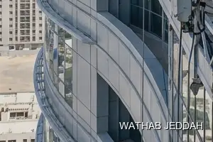 Glass Facade Cleaning results after completion in Al Nahdah, Jeddah