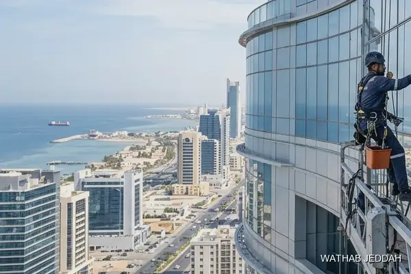 Glass Facade Cleaning in Al Sharafiyah, Jeddah - Wathab Jeddah Cleaning Services