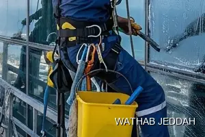 Glass Facade Cleaning results after completion in Al Sharafiyah, Jeddah