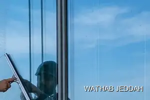 Glass Facade Cleaning results after completion in Madain Al Fahd, Jeddah