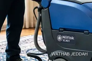 Wathab Jeddah team performing Moquette Cleaning in Al Rehab, Jeddah